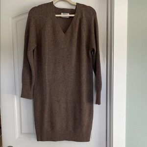 Old Navy Brown V-Neck Sweater Dress